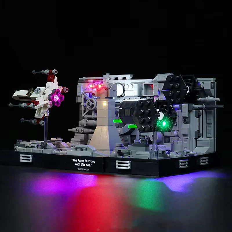 Фото Комплект светодиодных фонарей «сделай сам» для LEGO 75329, набор кирпичей Death Star Trench Run Diorama Buillding (только светодиодный светильник, модель без блоков) №3
