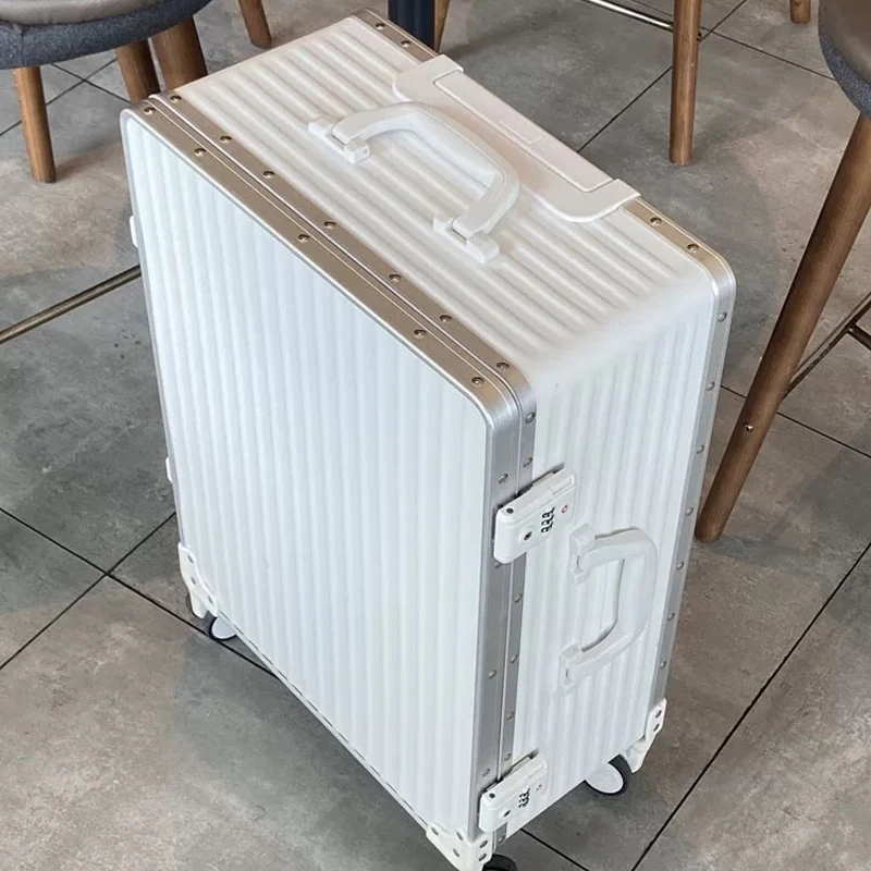 

New Fashion Brand Rolling Luggage password mute wheel boarding suitcase aluminum frame trolley luggage S14790-S14797 C1