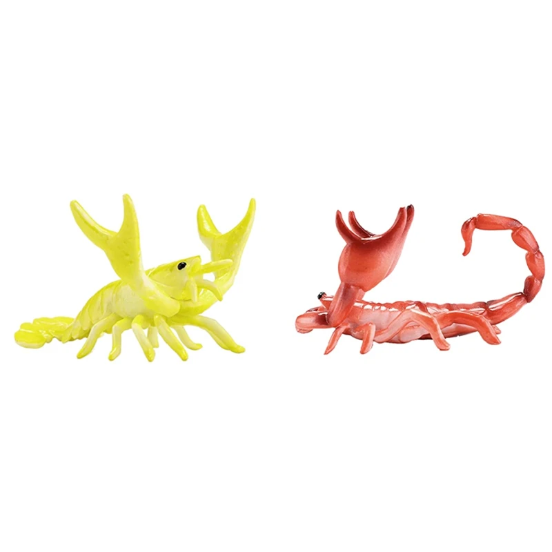 

2PCS Creative Cute Model Pen Holder Weightlifting Bracket Storage Rack Pen Rack, Lobster Yellow & Scorpion Red