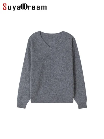 SuyaDream женские пуловеры из кашемира и шерсти  оливкового цвета