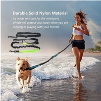 adjustable hand free leash for dog walking running jogging elastic dog leashes waist belt chest strap traction rope pet supplies