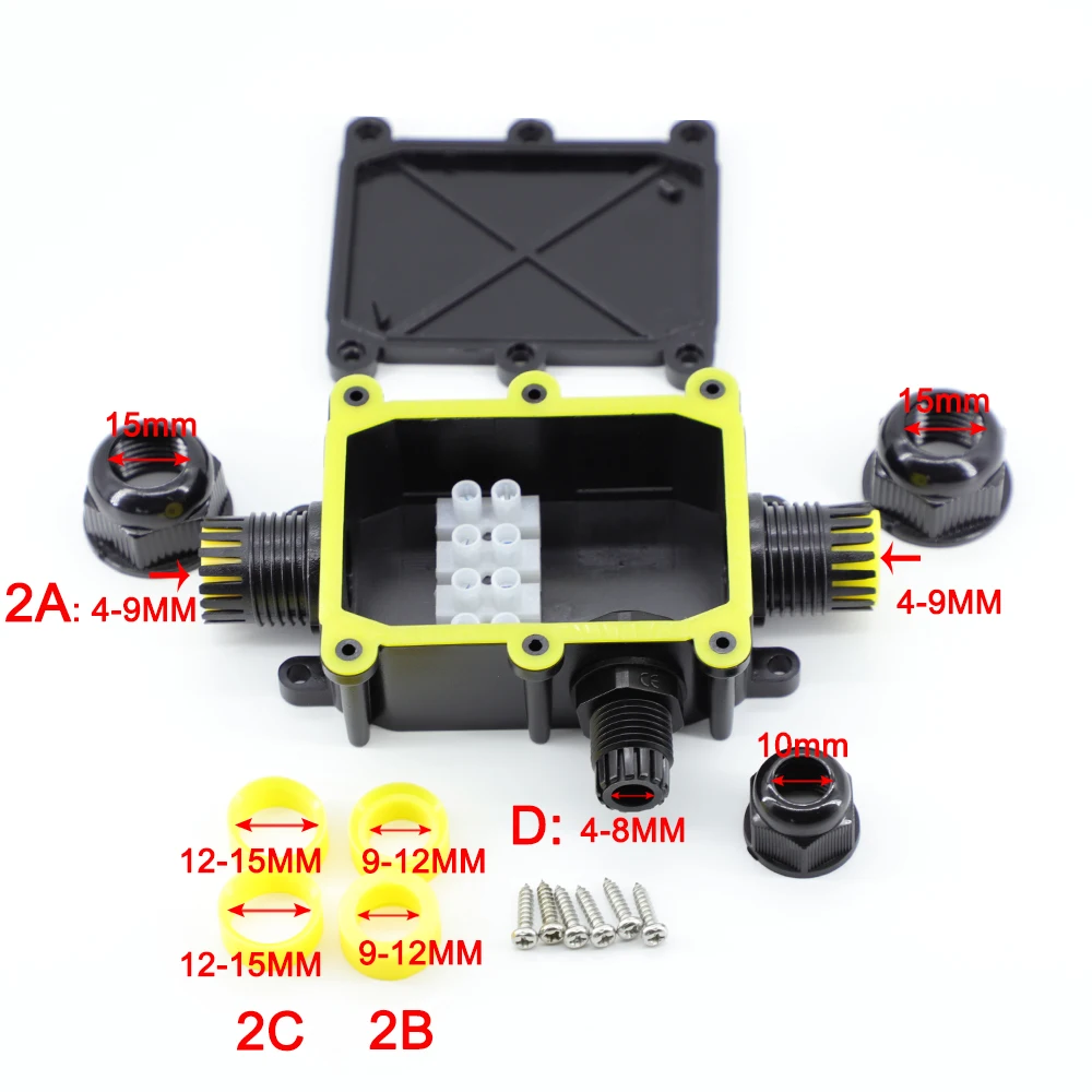 Водонепроницаемая 3-контактная распределительная коробка IP68 Y Тип 3-контактный 4-15