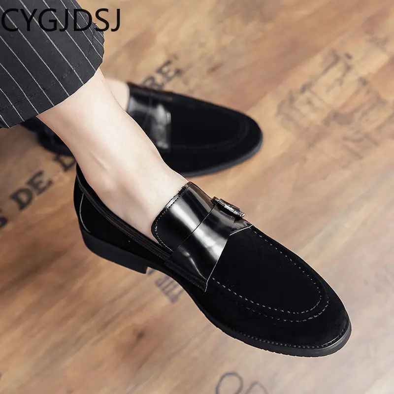 

Туфли мужские классические, без застежки, на ремешке