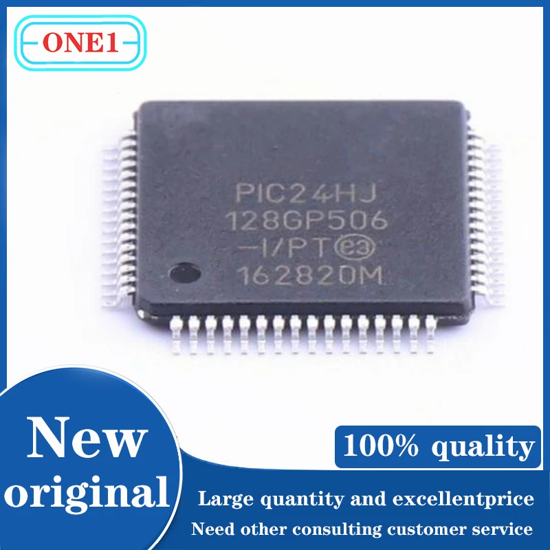 1PCS/lot 	PIC24HJ128GP506-I/PT PIC24HJ128GP506-I PIC24HJ128GP506  IC MCU 16BIT 128KB FLASH 64TQFP IC Chip New original