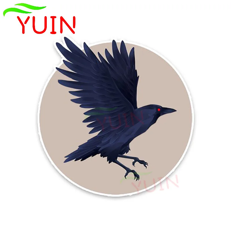 Наклейка на автомобиль с вороном 14 х14 см |
