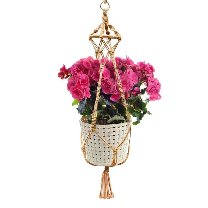 

Home Decor Vine Plant Hanging Hanger Plant Flower Pot Holder Handmade Hemp Rope Basket Net