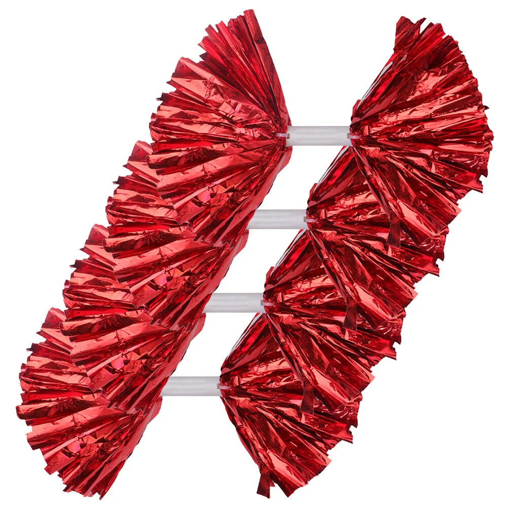 

4 Pcs Small Pompom Reusable Cheerleader Pompoms Delicate Compact Cheerleading Dancing Plastic Props