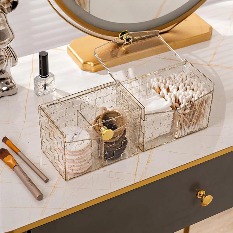 1 шт. универсальный прозрачный органайзер для макияжа из ПЭТ ватные палочки