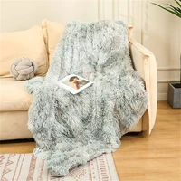 lightweight long hair fluffy cozy plush fleece comfort microfiber faux fur throw blanket for couch sofa bed
