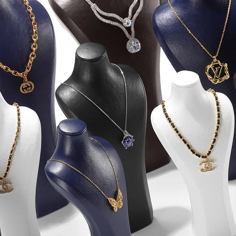 PU necklace display stand portrait neck hanger jewelry shop with window display jewelry props in stock