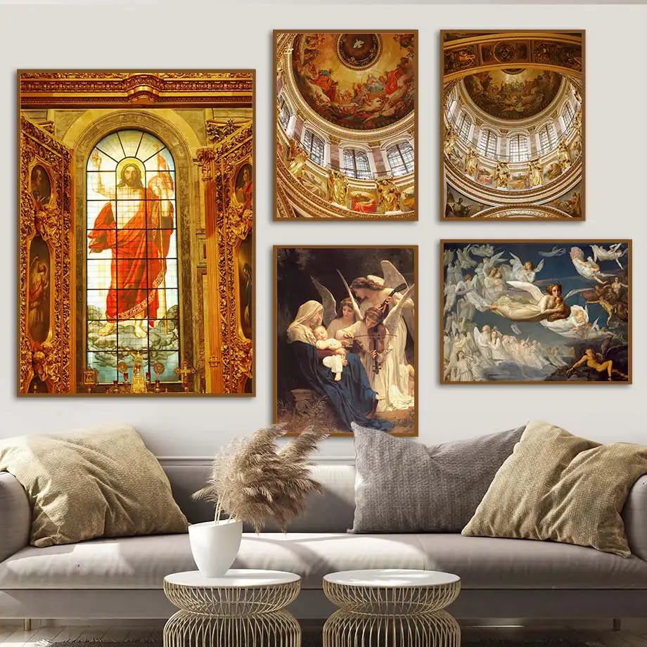 Статуя собора Святого Исаака фреска Yahweh ортодексная настенная живопись холст