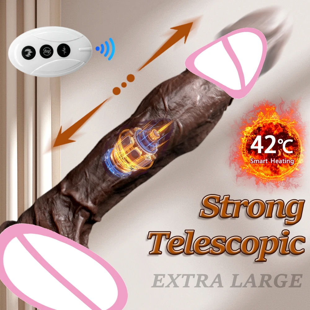 Длинный телескопический фаллоимитатор с подогревом 29 см