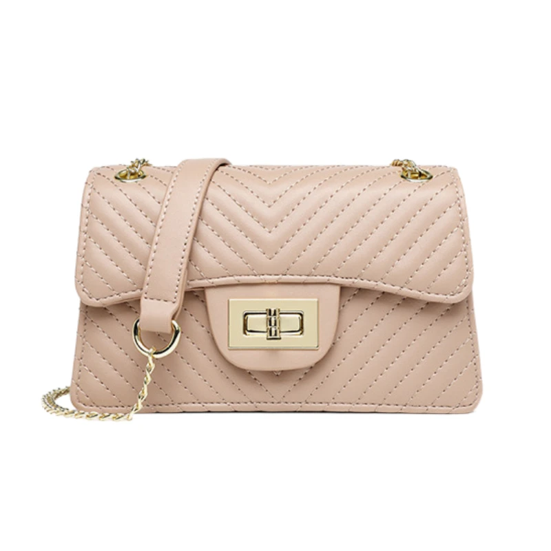 

Women's Shoulder Bag Small Square Chains Sewing Thread Grid Organ Crossbody Bags for Female Luxury Flap Purses 2023 New Pocket