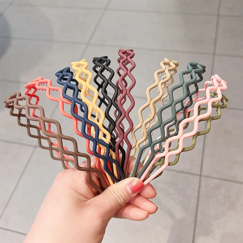 Resin Geometric Grid Anti-slip Wave Headband Hair Band For Women Girls Hair Accessories Headwear