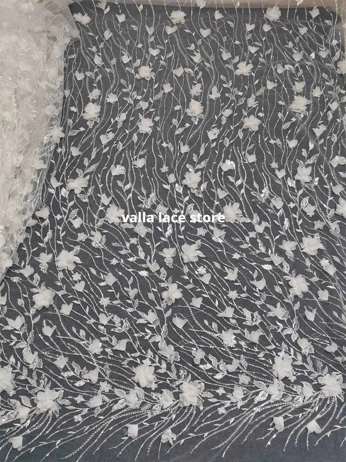 Белоснежная 3d цветочная кружевная ткань свадебное платье роскошная африканская