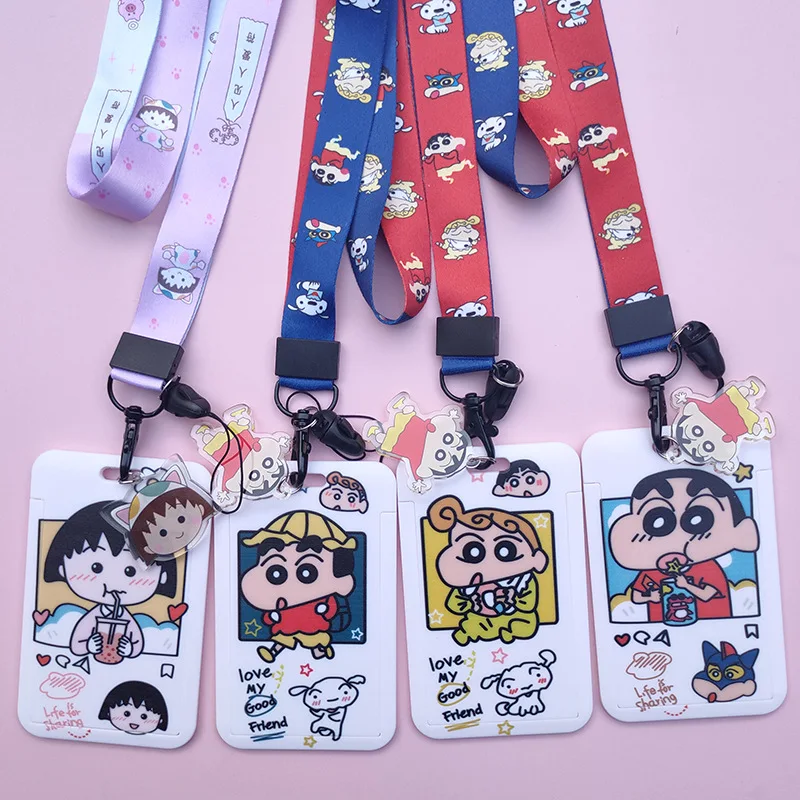 

1 шт. Аниме Мультфильм Crayon Shin-Chan Id Card со шнурком держатель ремешок подвесной Брелок Id Card Work держатель для карт