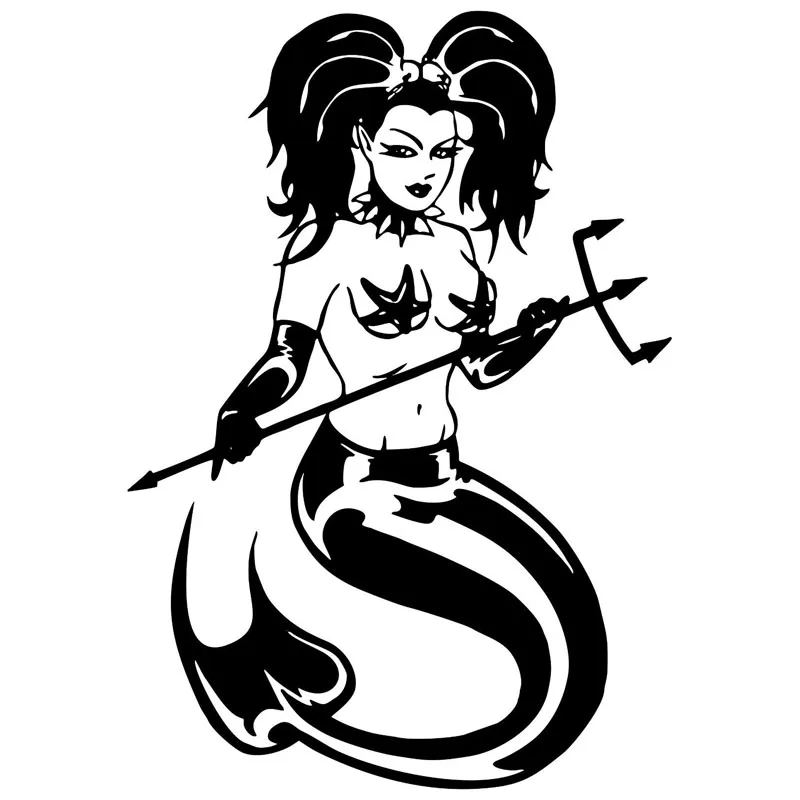 

Mermaid Girl Fish Tail Fantasy Trident Car Sticker Fashion Creative Vinyl Decal 12.4*17.8CM