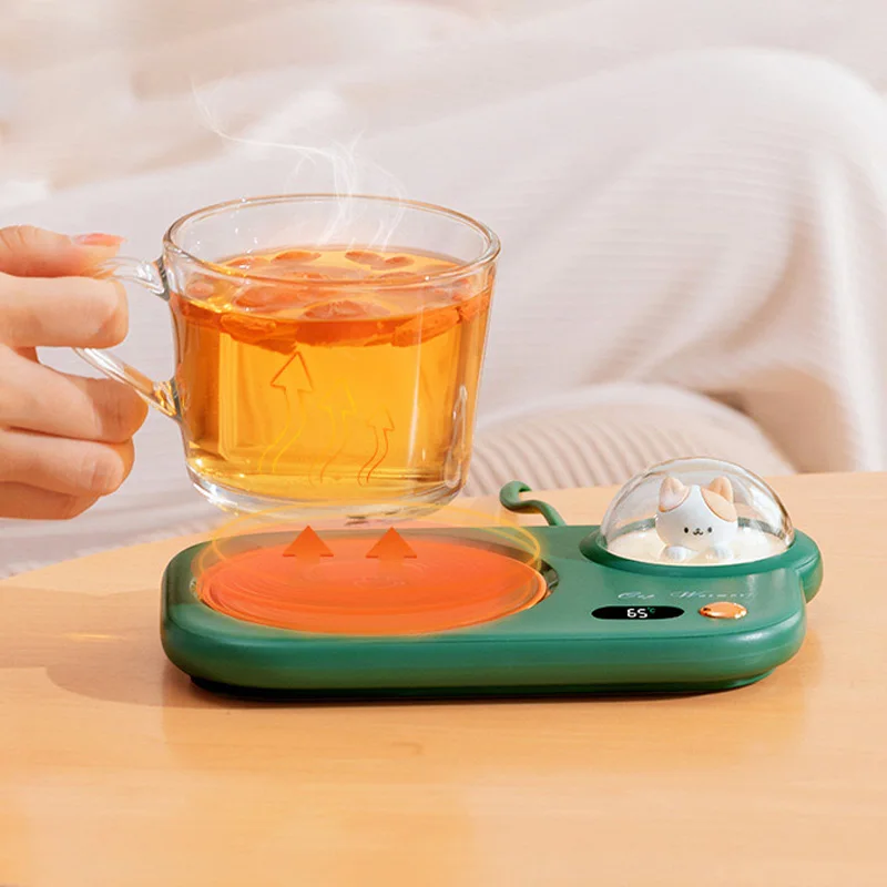 

220V Cup Heater Coffee Mug Warmer Smart Thermostatic Heating Coaster 3 Gear Heating Pad Hot Plate For Office Milk Tea Coffee