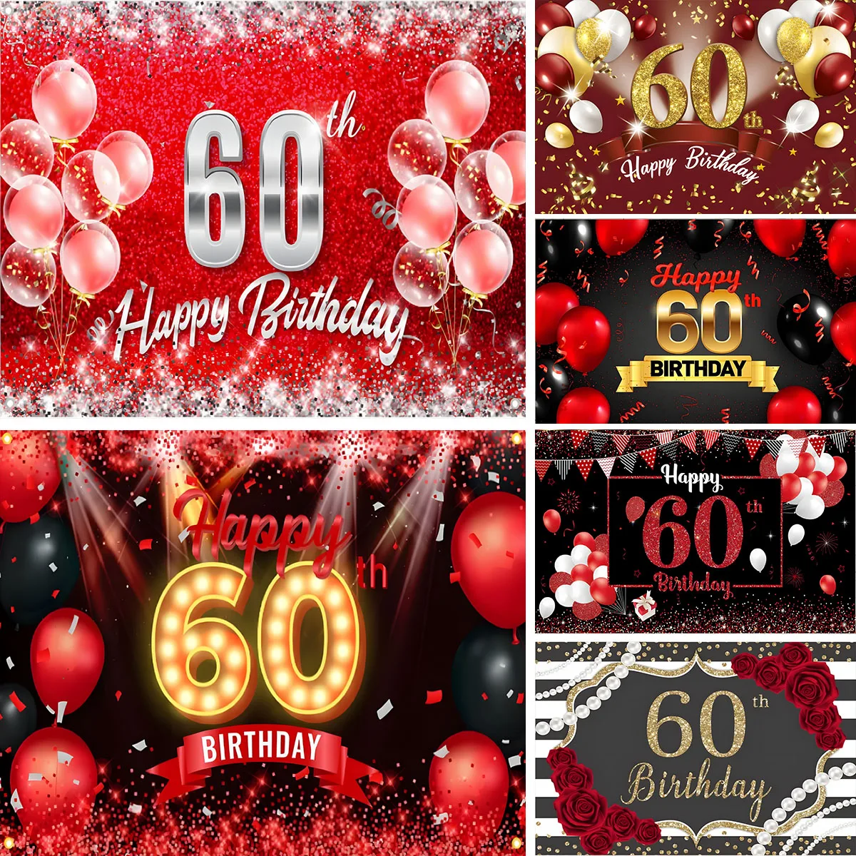 Фон для вечеринки в честь 60-летия баннер розовое золото цветы женщин 60-летний