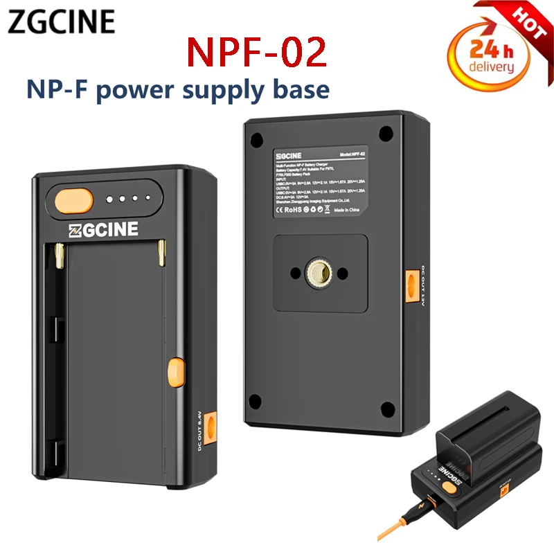 

ZGCINE NP-F Battery Charger Battery Adapter Plate with Type-C for NP-F550 F750 F970 Batteries for BMPCC 4K 6K DSLR ILDC Cameras