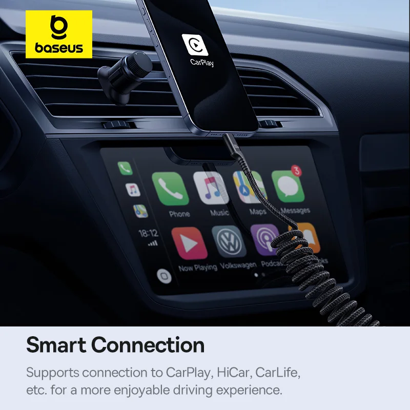 Кабель Baseus PD 100 Вт для быстрой зарядки с Type C на iPhone 15 Pro выдвижной автомобильный