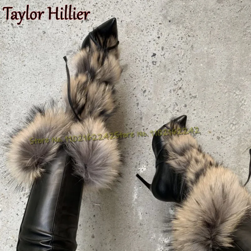 Taylor Hillier Сапоги до середины икры с меховым декором однотонные туфли на шпильке