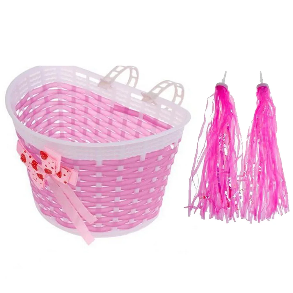 

Kids Basket Handlebar Plastic Scooter Streamer Tassel Waterproof Bicycle Braided Decoration Durable High Quality New