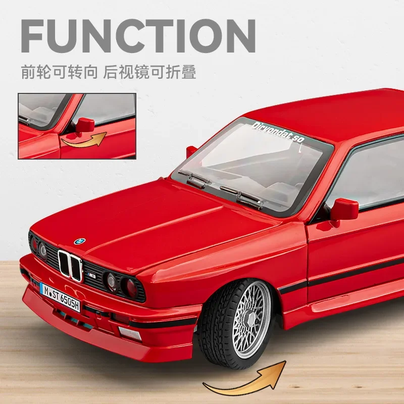Литая классическая модель автомобиля BMW M3 в масштабе 1:24 со звуком и фотографией