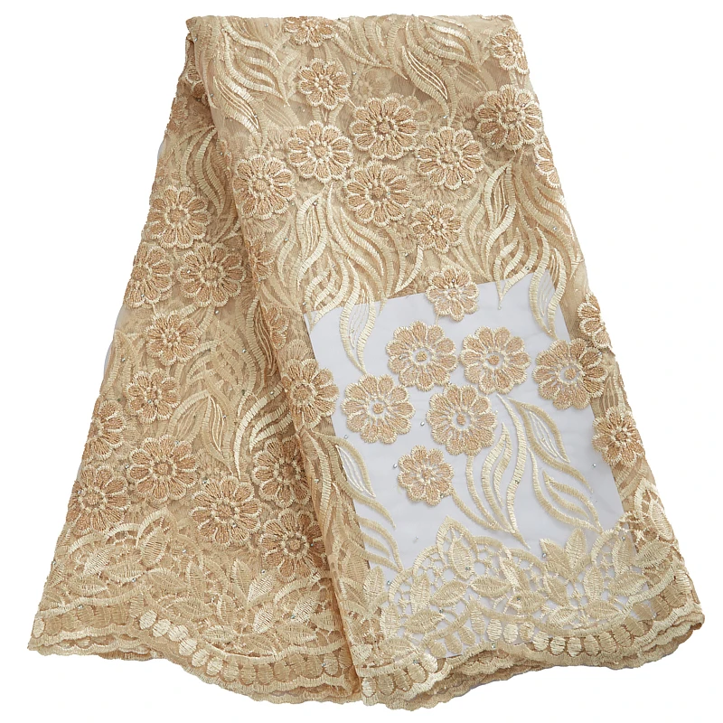 Новейшая африканская Тюлевая Кружевная Ткань 5 ярдов ткань высокого качества для