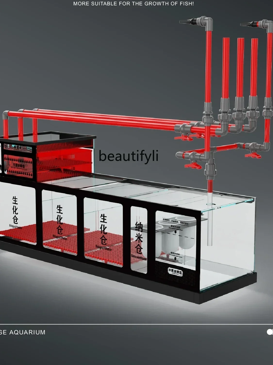 NNA Аквариум Нижний Фильтр Гостиная Поточный Цилиндр Упаковка Задний Перелив