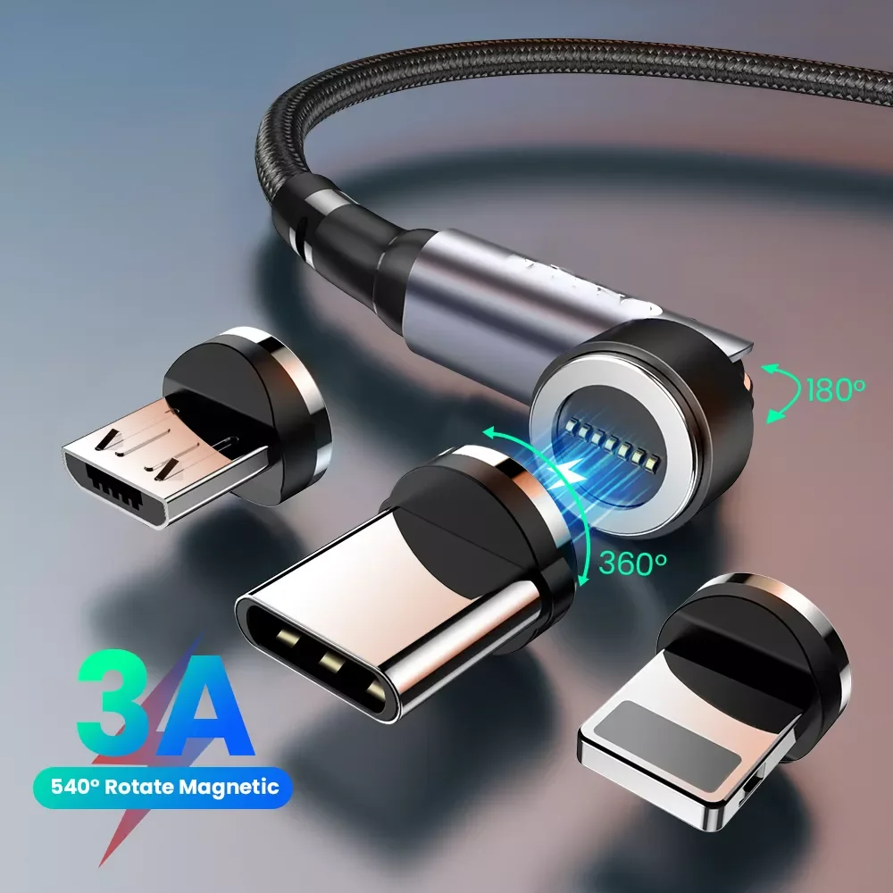 

540 3A Fast Charging Micro USB Type C Magnet Charger Data Cord Wire