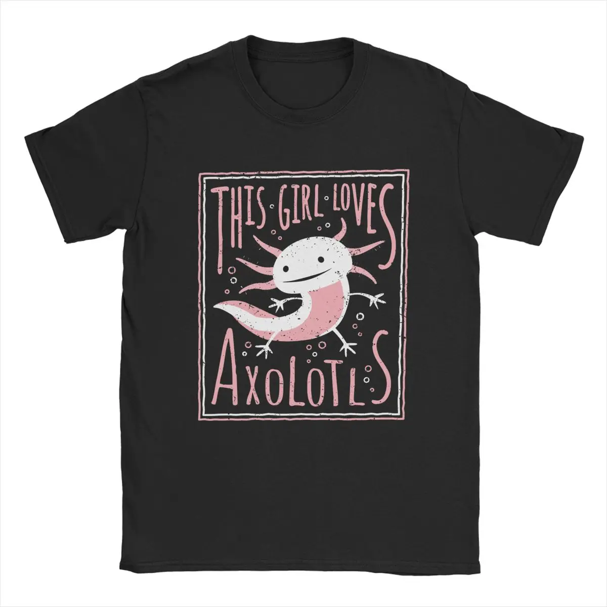 

Men T-Shirts This Girl Loves Axolotls Vintage 100% Cotton Tee Shirt Short Sleeve T Shirt Crew Neck Tops Adult