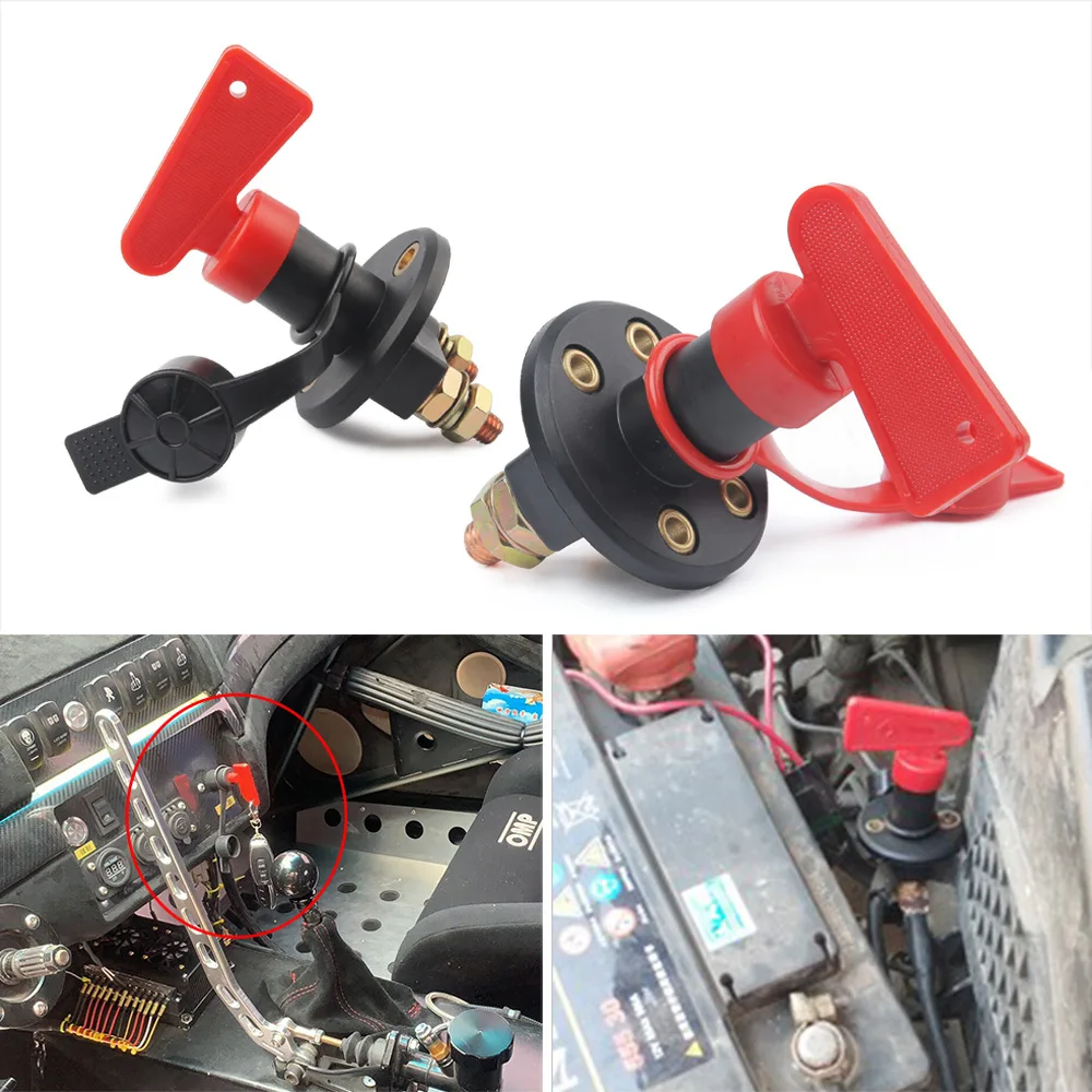 

12V 24V Red Key Cut Off Battery Main Kill Switch Vehicle Car Modified Isolator Disconnector Power Auto Truck Boat Eletronics