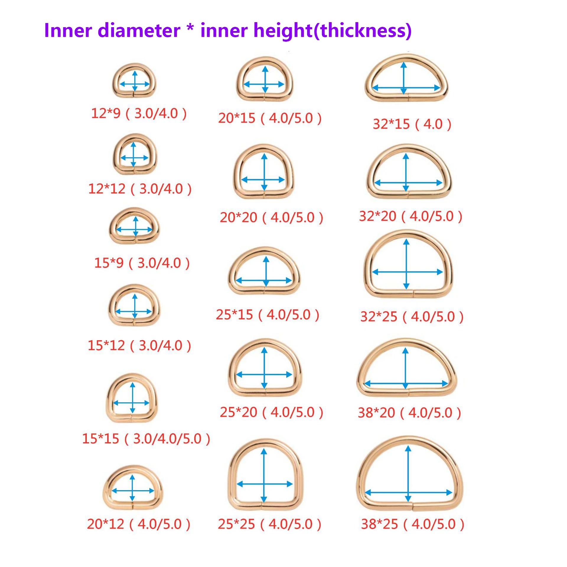 

50 шт. Подвесные серьги D-образной пряжки светильник-золотые U-образные ремешки аксессуары никелевое металлическое черное металлическое кольцо Прочное оптовая продажа