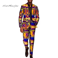 2 pieces set for men traditional africa clothing pants suits men party long sleeve blazer suits plus size african outfits wyn602