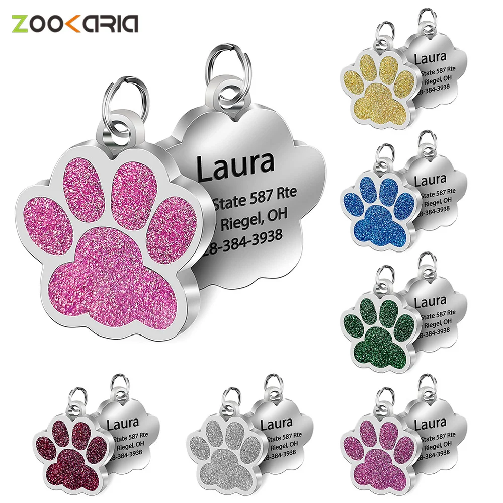 

Personalized Pet ID Tags Engraved Pet Name Number Address Cat Dog Collar Pet Pendant Puppy Cat Necklace Charm Collar Accessories