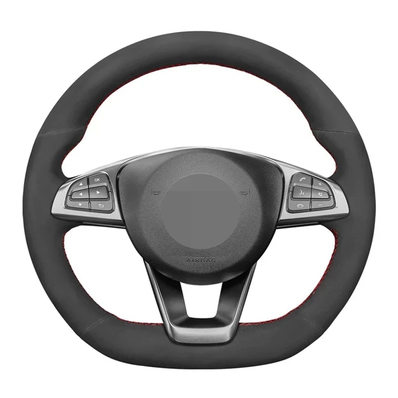 

Black Suede Leather Anti-Slip Car Steering Wheel Cover For Mercedes Benz W176 W246 W205 C117 C218 X218 W213 X253 C253 W166 C292