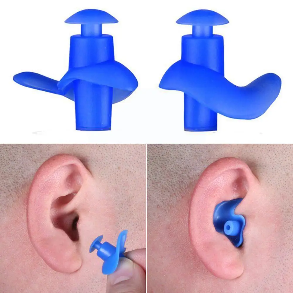 

1 Pair Diving Water Sports Swimming Accessories With Plugs Silicone Ear Waterproof Earplugs Soft Dust-proof Box Collection P2p4