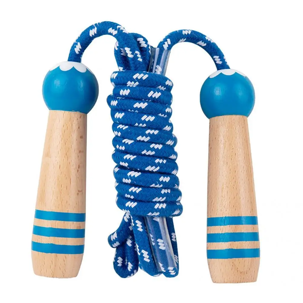 

Kid Skipping Rope Fat Burning Fitness Skipping Rope Cartoon Wooden Handle Adjustable Length Jump Rope