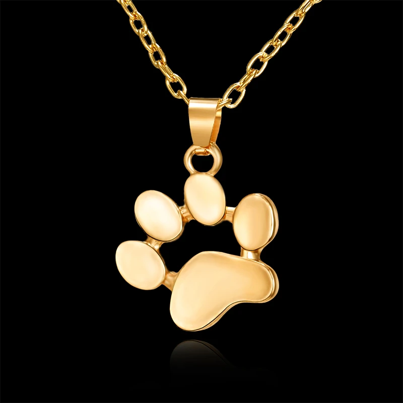 

Lovely Cat Dogs Footprints Necklace For Women Animal Paw Pet Choker Pendant Necklaces Cute Link Chain Jewelry Accessories Gift