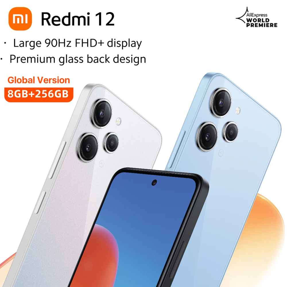 Смартфон Xiaomi Redmi 12, глобальная версия, большой дисплей 6,79 дюйма, MediaTek Helio G88 IP53, камера 50 МП, быстрая зарядка 18 Вт, Redmi12