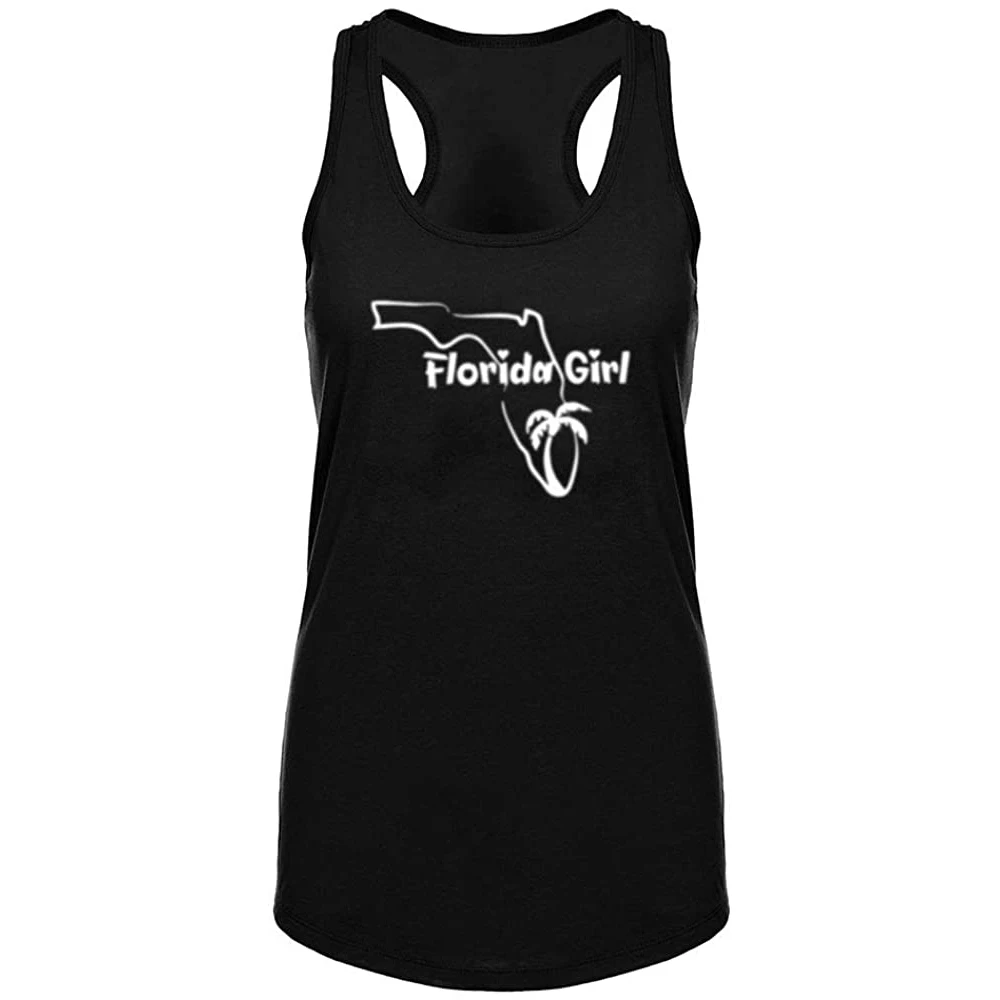 

Летняя забавная майка Lyprerazy с буквенным принтом, Флорида, девушка, пальма, тренировки, Racerback, повседневные майки, женские рубашки