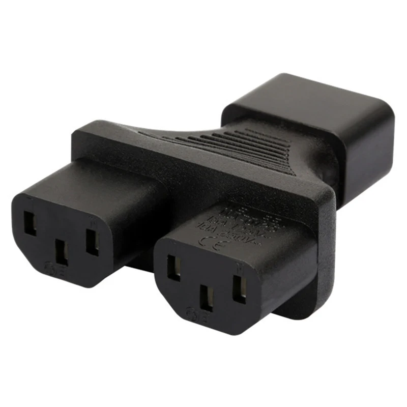 

10pcs IEC 320 C14 Male to 2xC13 Female Y Type Spliter Power Socket Adapter Two Dual C13 Extension Connector Conveter Adaptor