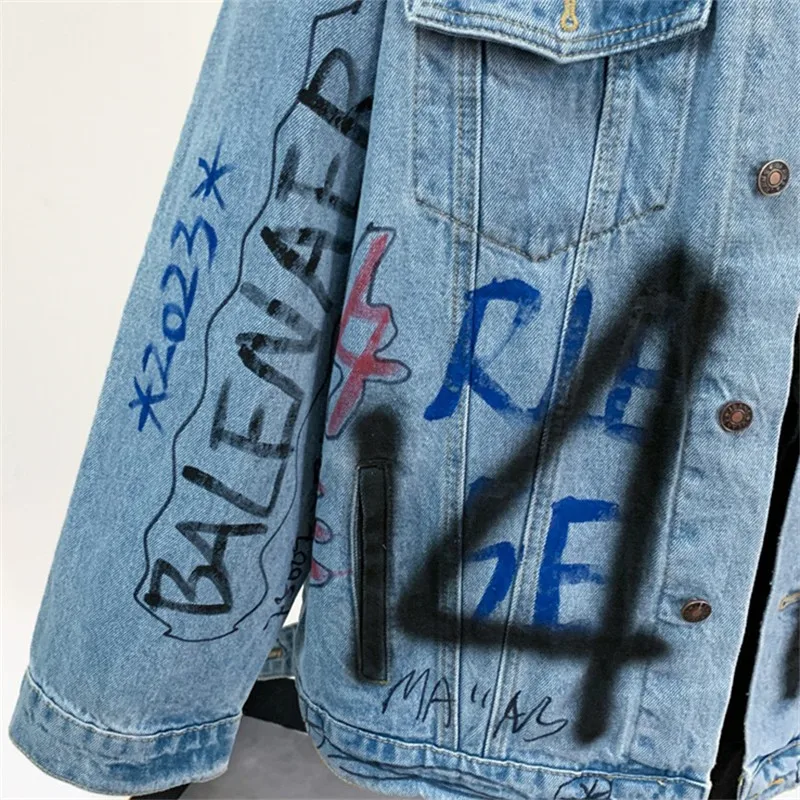 Куртка женская джинсовая в ковбойском стиле винтажная Свободная куртка средней