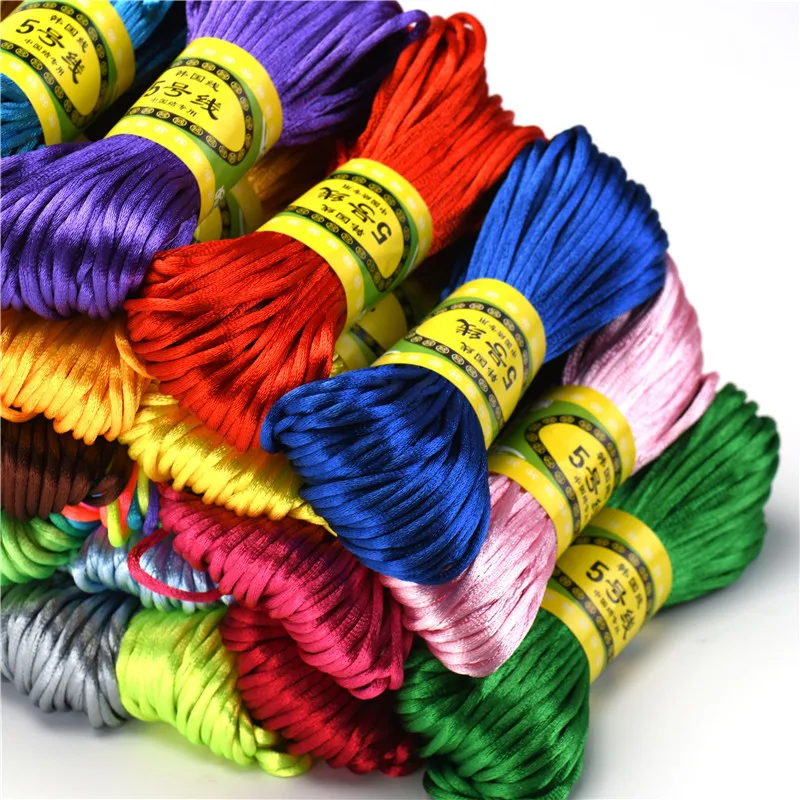 

20m/roll 2.5mm Chinese Knot Color 5 Wire DIY Hand Braided Rope Jewelry Thread