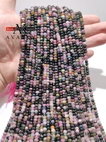 natural faceted colorful tourmaline quartz beads small section loose spacer for jewelry making diy necklace bracelet 15 4x6mm