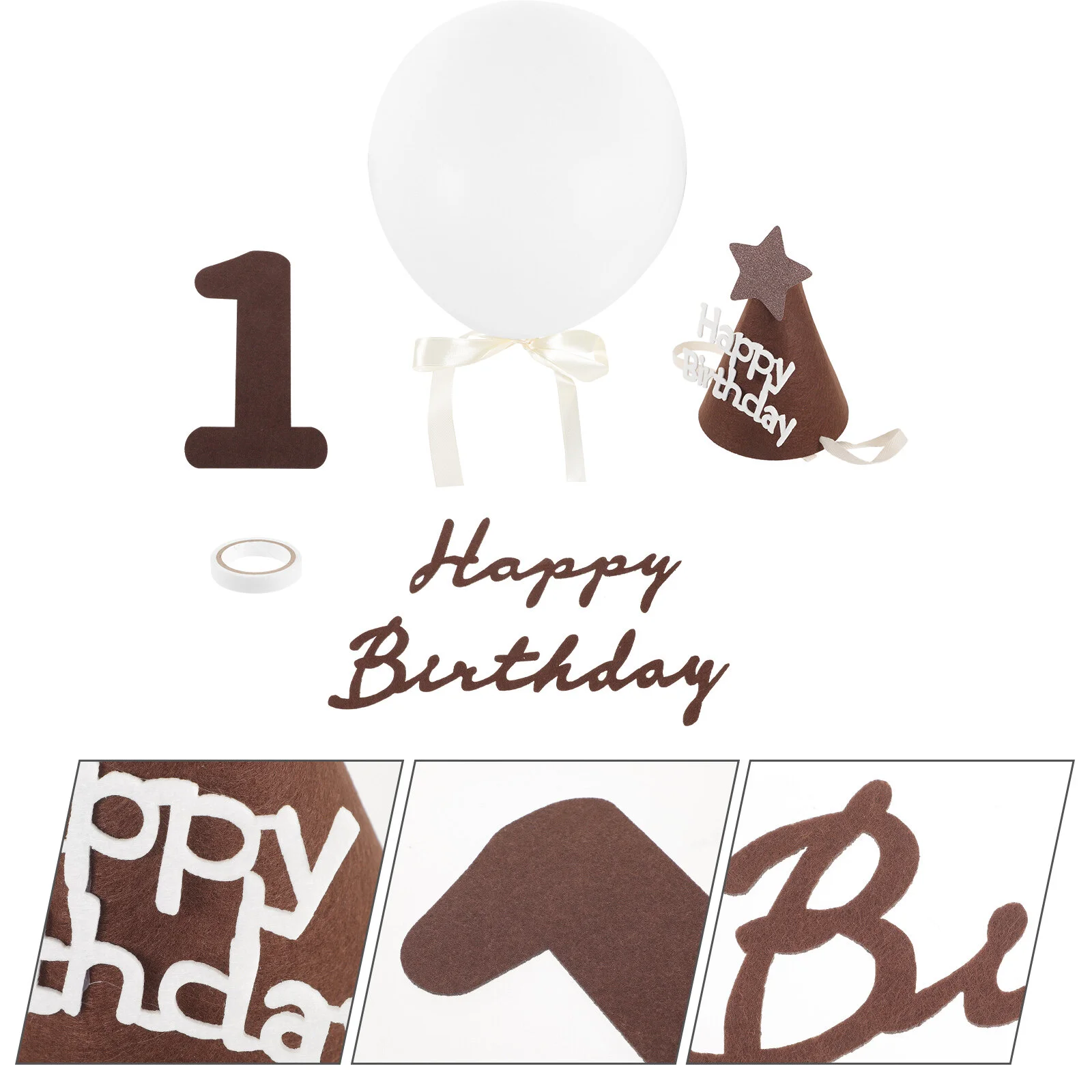 

Birthday Party Balloons Decors Favors Happy Decorations Pull The Flag Non-woven Fabric Child