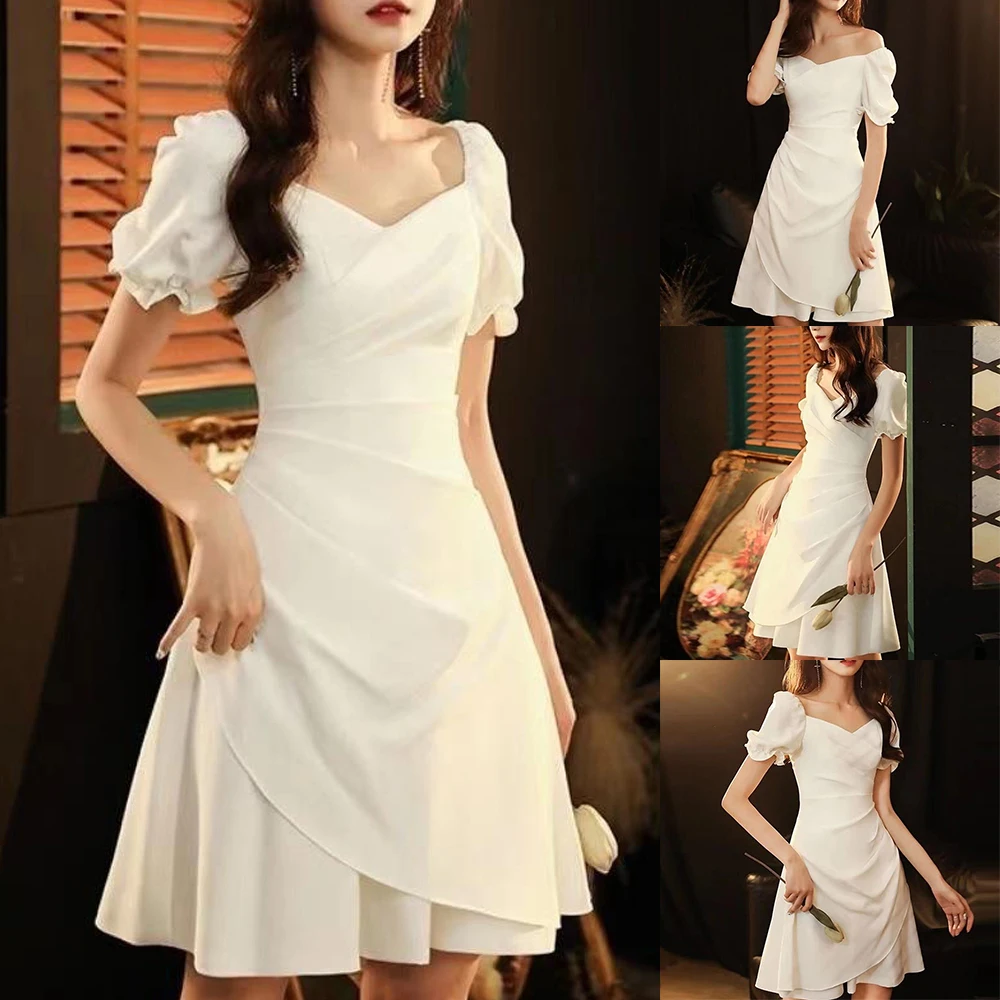 Get Ready to Stun in женское французское платье с короткими рукавами в стиле ретро юбка на