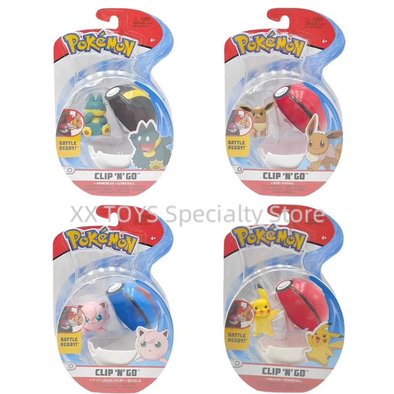Pokémon Clip 'N' Go - Пикачу Poké Ball Eevee и Great Munchlax &amp Ultra с фигуркой моделью Toys