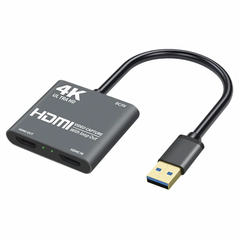 

4K 1080P USB 2,0 к HDMI-совместимая видеокарта для захвата аудио и видео с выходом без петли полная запись 1080p 60 через DSLR видеокамеру